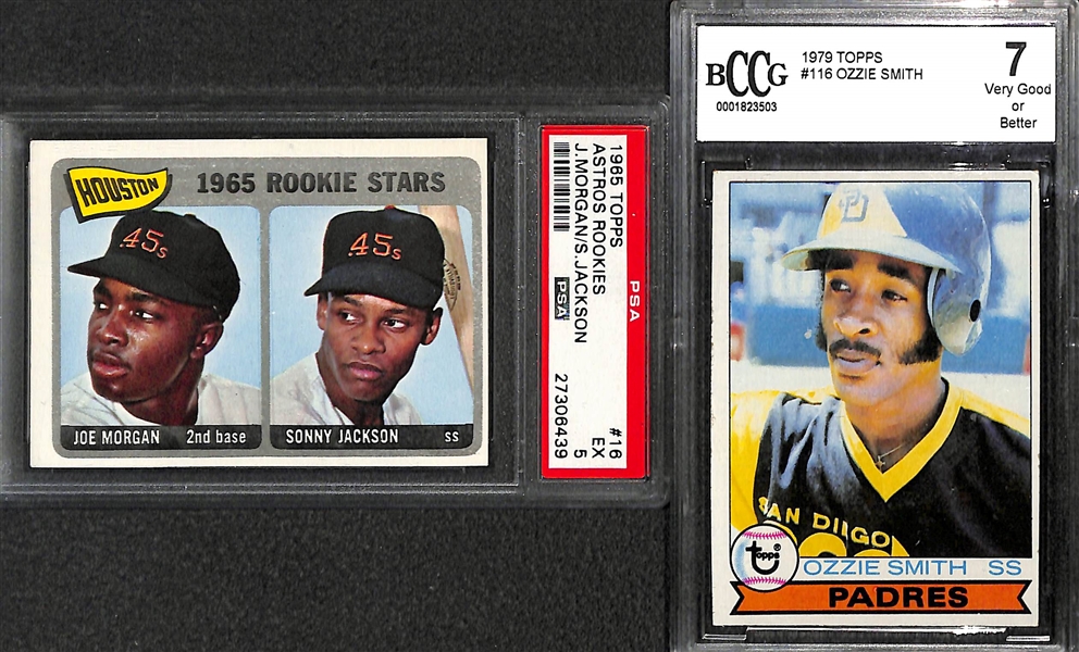 Lot of 8 Baseball Stars Graded Rookie Cards w. Joe Morgan & Ozzie Smith