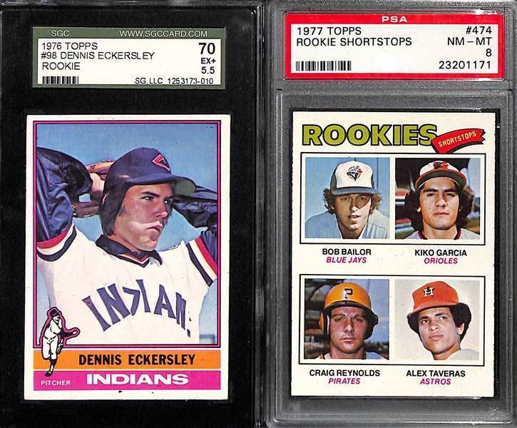 Lot of 8 Baseball Stars Graded Rookie Cards w. Joe Morgan & Ozzie Smith