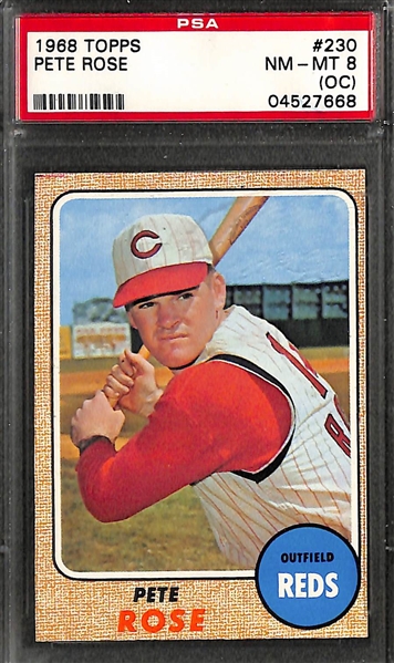 Lot of 4 Pete Rose Graded Cards 1968-1980