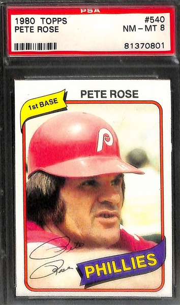 Lot of 4 Pete Rose Graded Cards 1968-1980