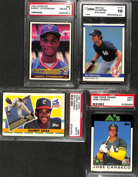 Lot of 16 Baseball Stars Graded Rookie Cards w. Tony Gwynn & Don Mattingly