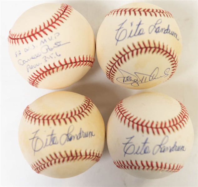 Lot of (4) St. Louis Cardinals Signed Baseballs - JSA Auction Letter