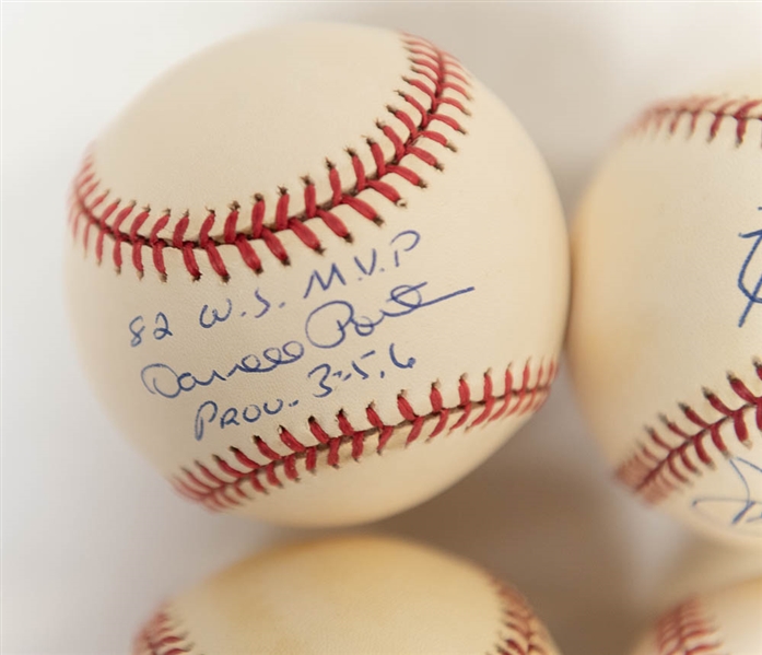 Lot of (4) St. Louis Cardinals Signed Baseballs - JSA Auction Letter