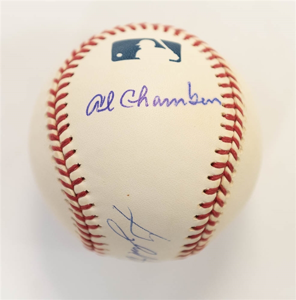 Lot of (4) Dual-Signed Baseballs inc. Ernie Hartwell/Paul Carey; Lasorda/Johnstone; G. Perry/Chambers, Luzinski/Paciorek - JSA Auction Letter