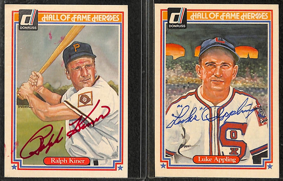 Lot of (11) Signed Donruss Hall of Fame Cards (w/ Snider, Mize, Grimes, Musial, Gehringer, +6 more) - JSA Auction Letter