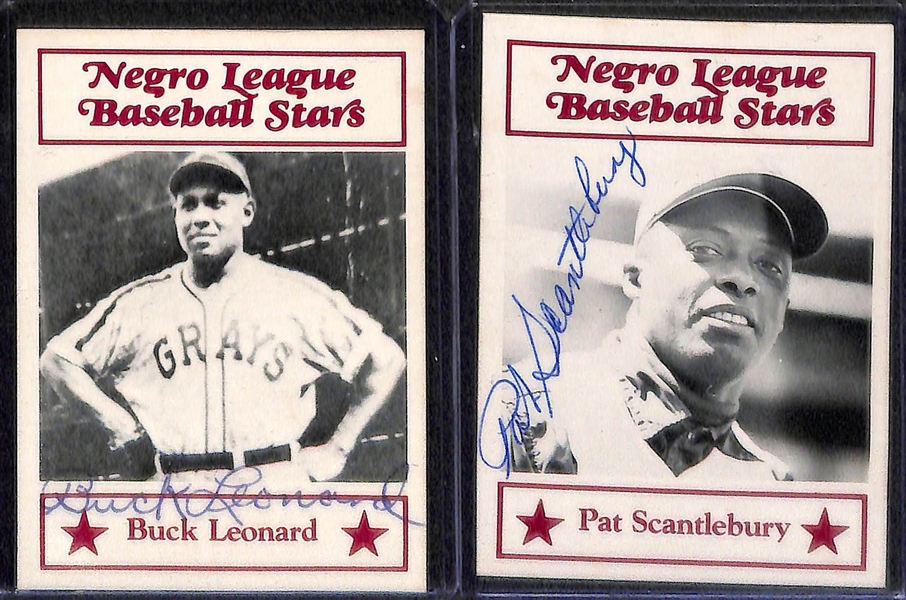 Lot of (6) Signed Negro League Cards w/ (2) Judy Johnson, Buck Leonard, Bob Thurman, Scantlebury, & Boyd - JSA Auction Letter