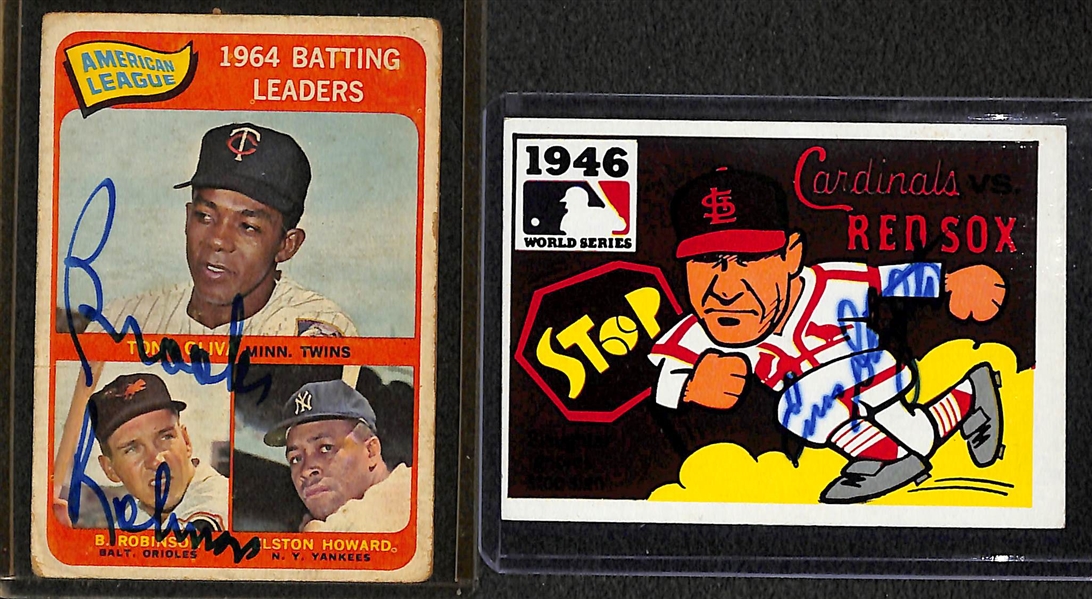 Lot of (12) Signed Hall of Famer Cards w/ Hubbell (2), Dickey, Mathews, Spahn, Snider, Kiner, Slaughter, B. Robinson (2), G. Perry (2) - JSA Auction Letter