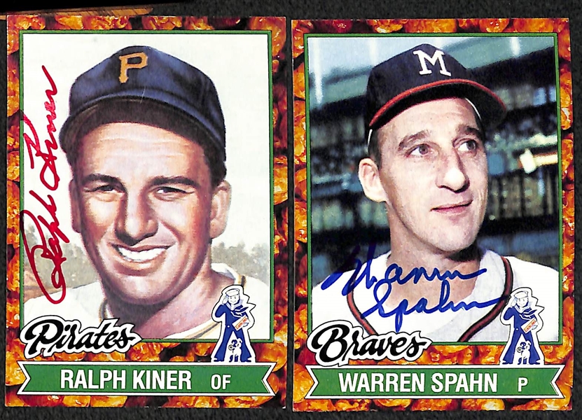 Lot of (12) Signed Hall of Famer Cards w/ Hubbell (2), Dickey, Mathews, Spahn, Snider, Kiner, Slaughter, B. Robinson (2), G. Perry (2) - JSA Auction Letter