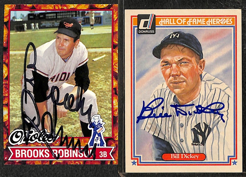 Lot of (12) Signed Hall of Famer Cards w/ Hubbell (2), Dickey, Mathews, Spahn, Snider, Kiner, Slaughter, B. Robinson (2), G. Perry (2) - JSA Auction Letter