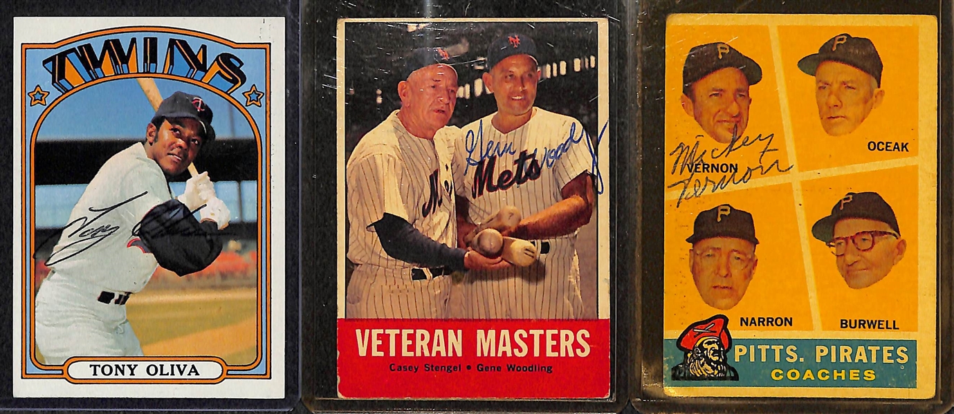 Lot of (27) Signed Cards (Mostly 1950s-1970s) inc. 1955 Podres, 1955 & 1956 Turley - JSA Auction Letter