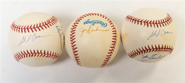 Lot of (3) Orioles Partial Team Signed Baseballs (1954, 1955, and 1957) - JSA Auction Letter