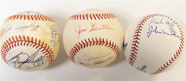 Lot of (3) Orioles Partial Team Signed Baseballs (1960, 1963, and 1965) w/ B. Robinson, L. Appling, B. Powell - JSA Auction Letter