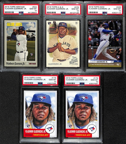Lot of 5 Vladimir Guerrero Jr PSA 10 Graded Rookie Cards