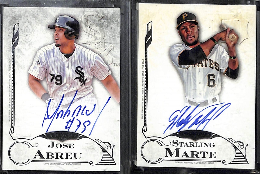 Lot of 10 2015 Topps Five Star Autograph Cards w. Lester & O'Neill