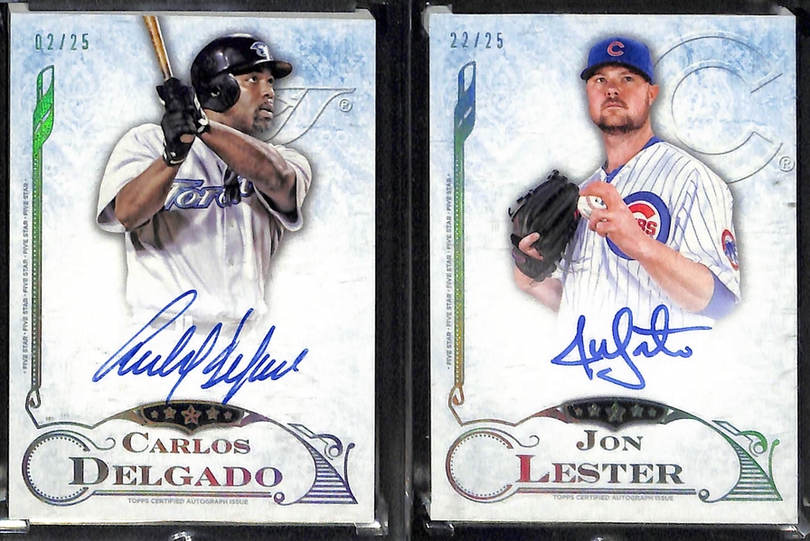 Lot of 10 2015 Topps Five Star Autograph Cards w. DeGrom & Biggio