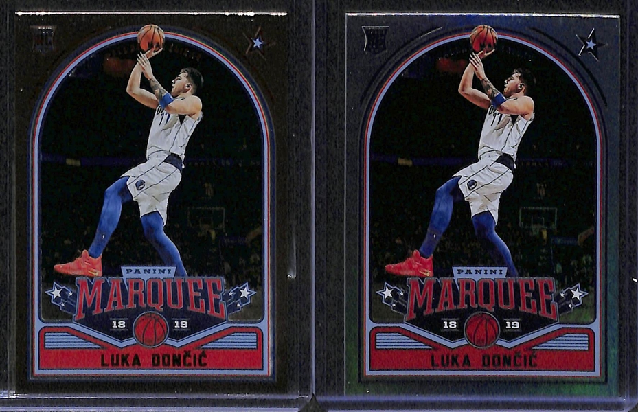 Lot of 10 Luka Doncic Rookie Card w. Donruss Optic Pink Hyper & Shock