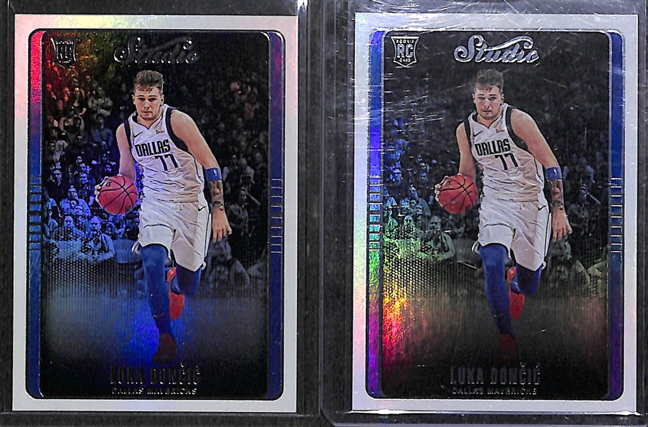 Lot of 10 Luka Doncic Rookie Card w. Donruss Optic Pink Hyper & Shock