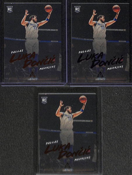 Lot of 10 Luka Doncic Rookie Card w. Donruss Optic Pink Hyper & Shock