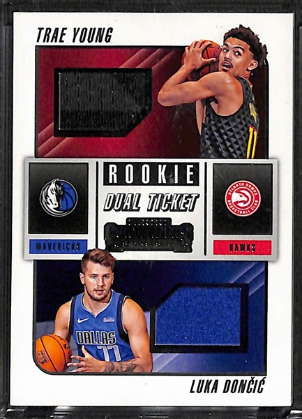 Lot of 7 Luka Doncic & Trae Young Rookie Jersey Cards