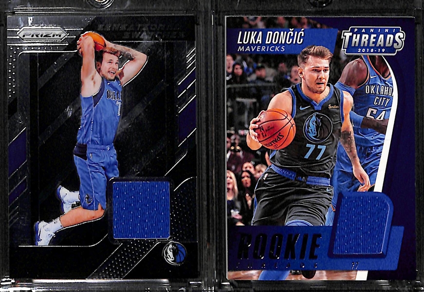 Lot of 7 Luka Doncic & Trae Young Rookie Jersey Cards