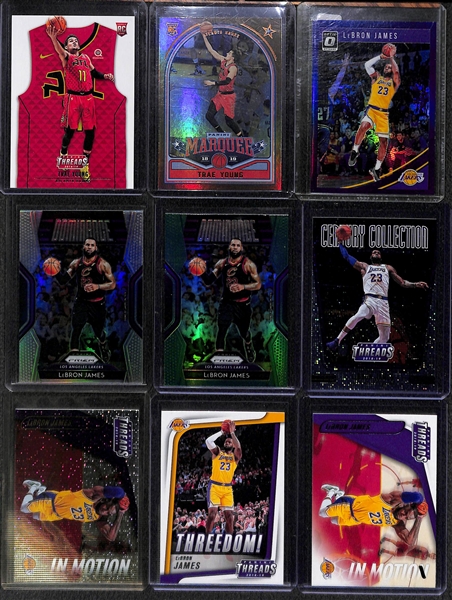Lot of 27 Basketball Autograph/Relic/Rookie/Refractor Cards w. Trae Young & LeBron James