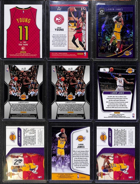 Lot of 27 Basketball Autograph/Relic/Rookie/Refractor Cards w. Trae Young & LeBron James