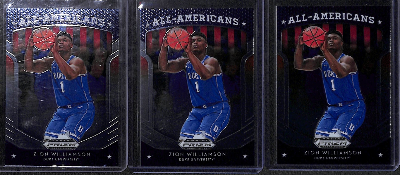 Lot of 23 2019-20 Panini Prizm Draft Rookie & Refractor Cards w. Zion Williamson