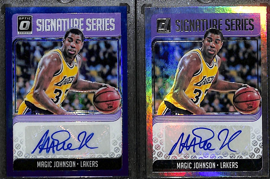 Lot of 3 Magic Johnson & David Robinson Autograph Cards