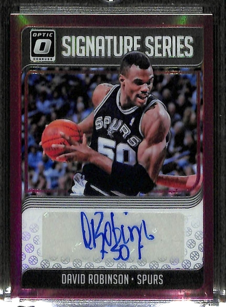 Lot of 3 Magic Johnson & David Robinson Autograph Cards