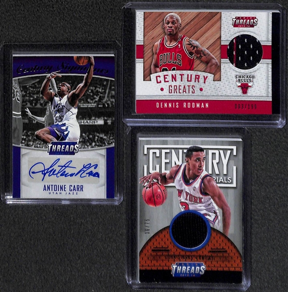 Lot of 12 Basketball Autograph/Relic/Low-Numbered Cards w. Dikembe Mutombo