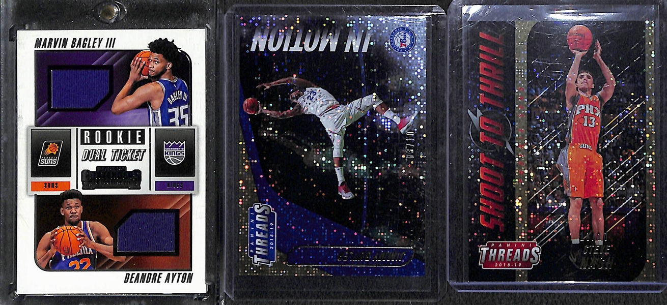 Lot of 12 Basketball Autograph/Relic/Low-Numbered Cards w. Dikembe Mutombo