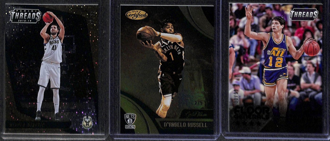 Lot of 12 Basketball Autograph/Relic/Low-Numbered Cards w. Dikembe Mutombo