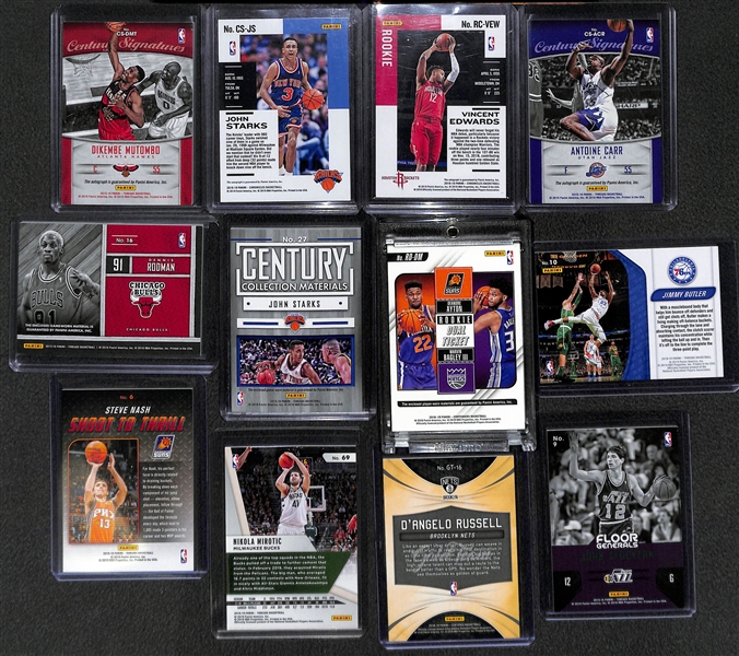Lot of 12 Basketball Autograph/Relic/Low-Numbered Cards w. Dikembe Mutombo