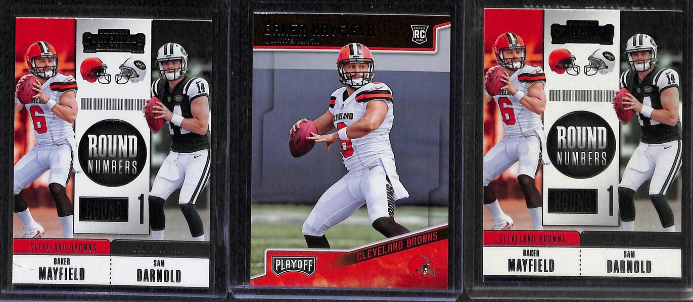 Lot of 19 Baker Mayfield & Sam Darnold Rookie & Jersey Cards