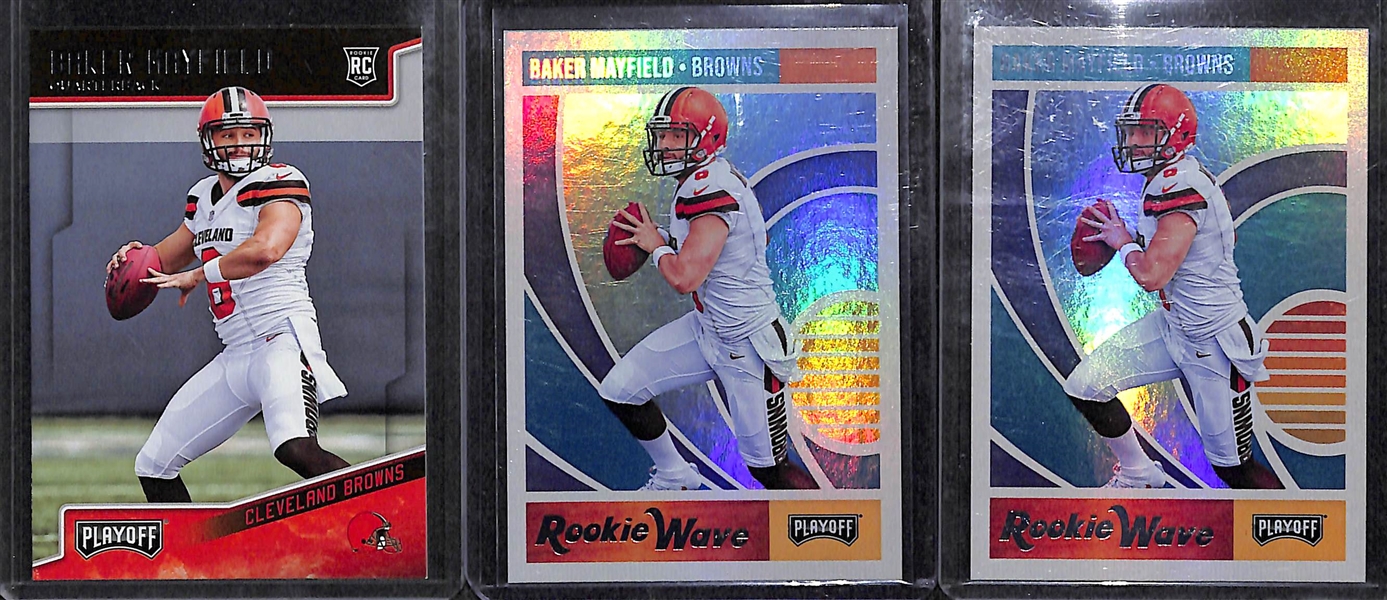 Lot of 19 Baker Mayfield & Sam Darnold Rookie & Jersey Cards