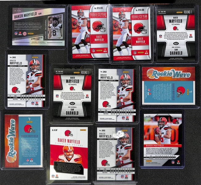 Lot of 19 Baker Mayfield & Sam Darnold Rookie & Jersey Cards