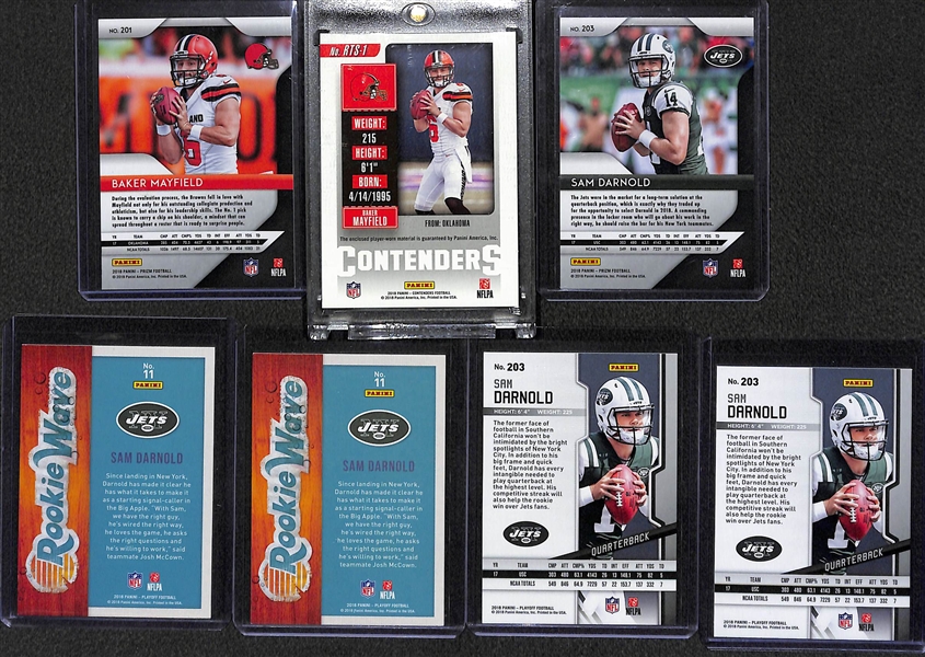 Lot of 19 Baker Mayfield & Sam Darnold Rookie & Jersey Cards