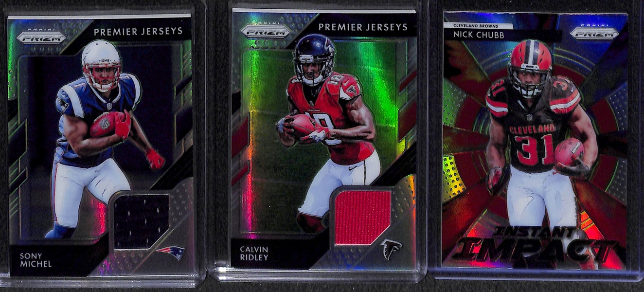 Lot of 24 Football Autograph/Relic/Rookie/Refractor Cards w. Barkley & Mahomes