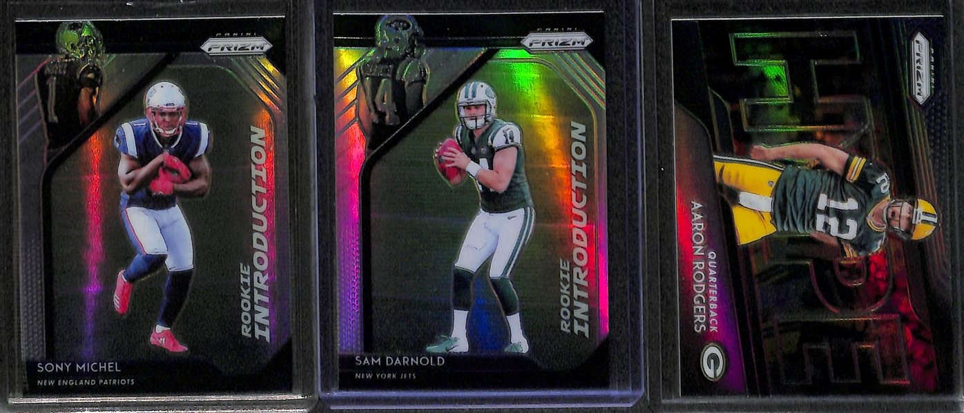 Lot of 24 Football Autograph/Relic/Rookie/Refractor Cards w. Barkley & Mahomes
