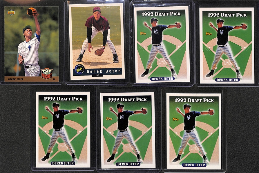 Lot of (7) 1992-1993 Derek Jeter Rookie Cards