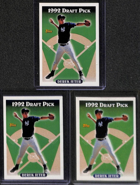 Lot of (7) 1992-1993 Derek Jeter Rookie Cards