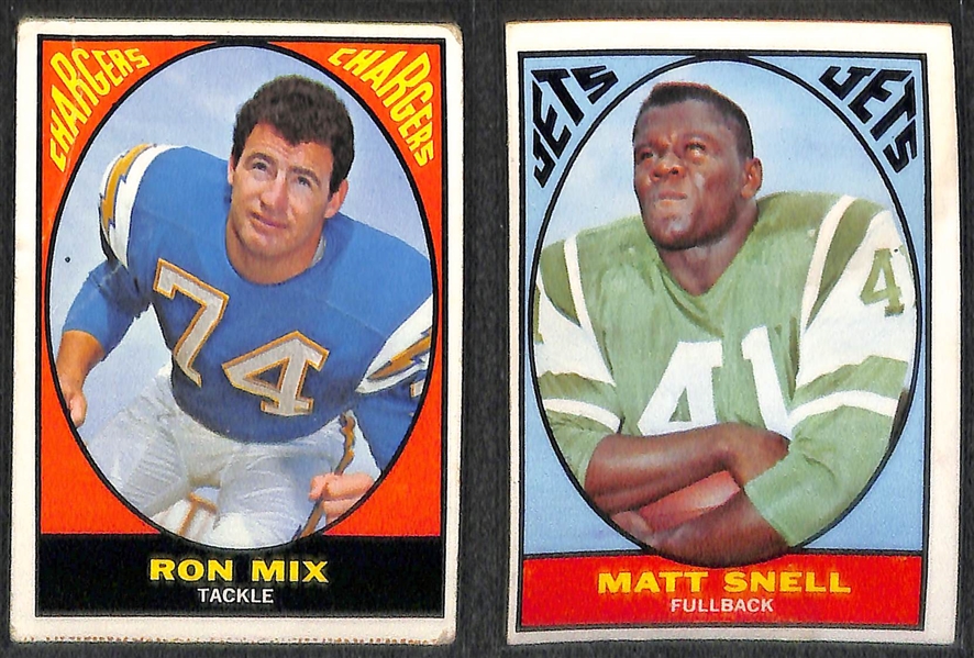 Lot of 140 1967-1968 Topps Football Cards w. Bart Starr