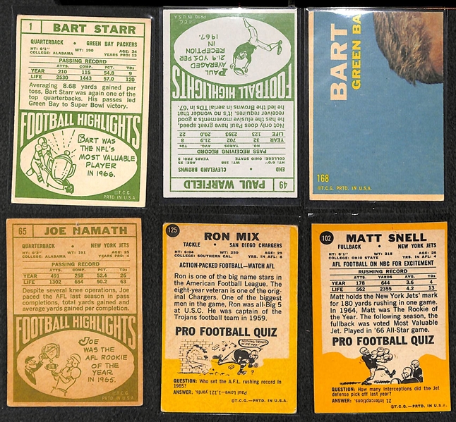 Lot of 140 1967-1968 Topps Football Cards w. Bart Starr