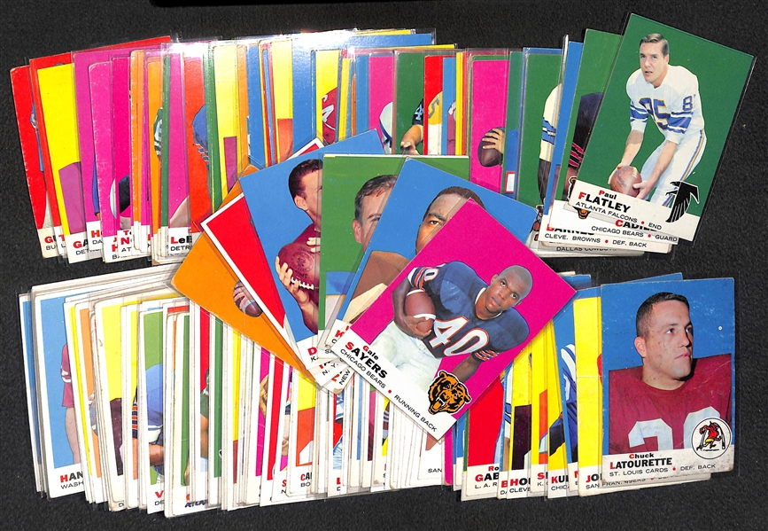 Lot of 155 1969 Topps Football Cards w. Gale Sayers