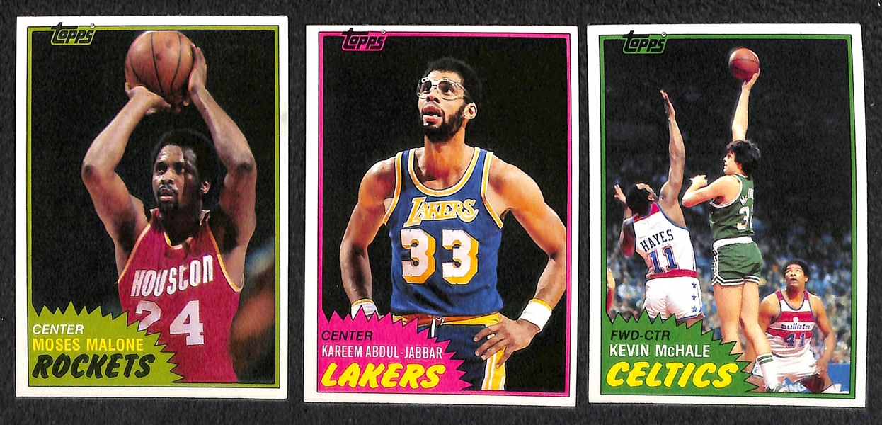 Lot of 200 Assorted 1981-1982 Topps Basketball Cards w. Larry Bird