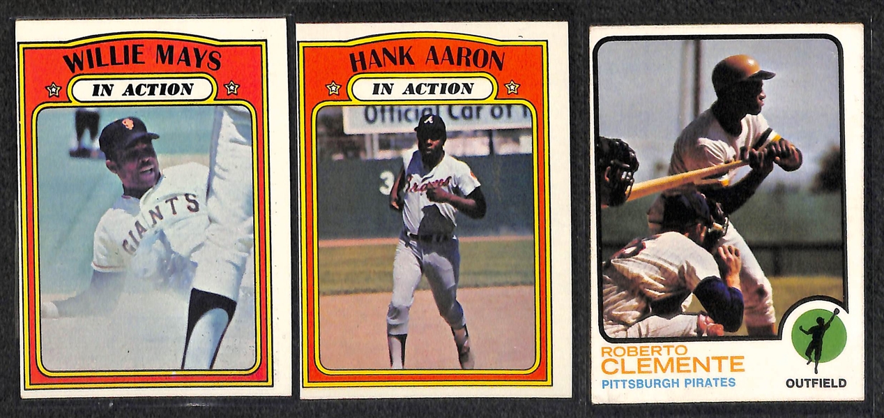 Lot of 100 Topps Vintage Baseball Cards 1954-1975 w. 1970 Roberto Clemente