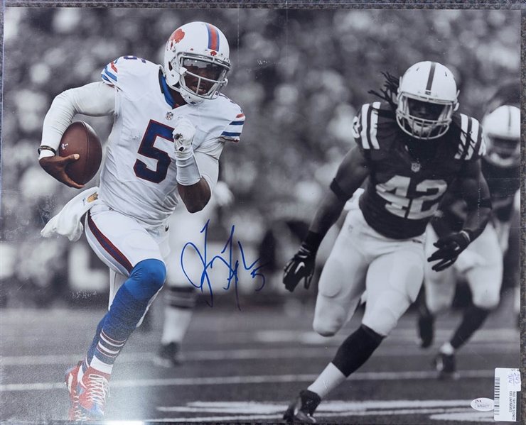 Lot of 4 Football Signed Photos - Tyrod Taylor & Kwon Alexander