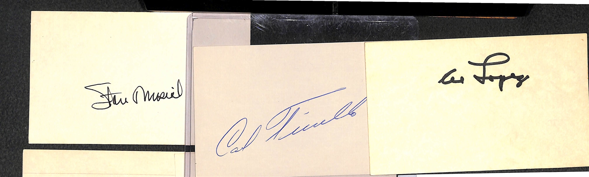 Lot of 17 HOF Baseball Signed Index Cards w. Stan Musial & Carl Furillo - JSA Auction Letter