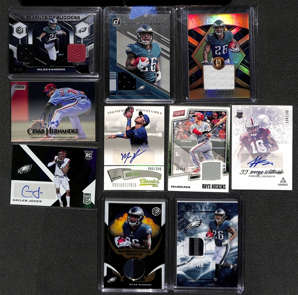Lot of 400+ Phillies/Eagles/76ers/Flyers Cards w. Autographs & Relics