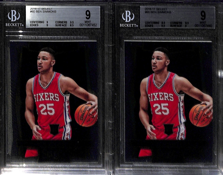 Lot of 4 Ben Simmons BGS 9 Graded Rookie Cards